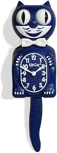 Kit Cat Klock® Limited Edition Galaxy Blue - Iconic Retro Cat Clock with Moving Eyes and Tail, Battery Operated Wall Clock, Made in USA, Perfect for Home Decor, Mid Century Modern Clock, Unique Gift