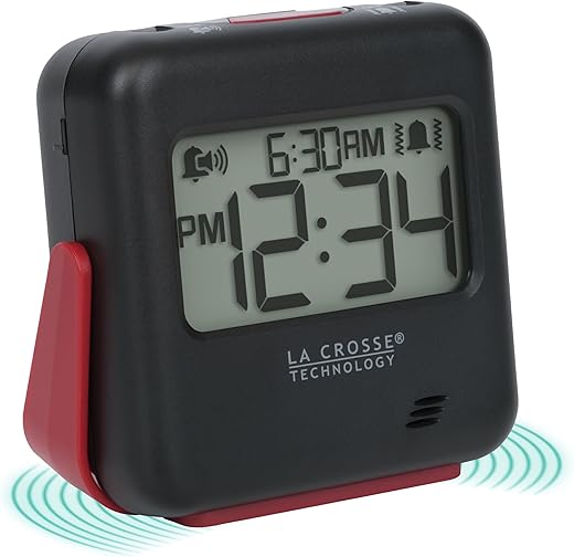 La Crosse Technology 617-43937-INT Buzz Digital Alarm Clock with Vibration and Loud Sound