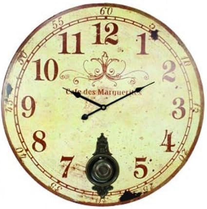 Large 23 Wall Clock with Pendulum ~ Antique French Provincial Style