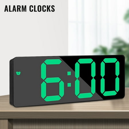 LED Digital Alarm Clock USB/Battery Operated Adjustable Backlight Voice Control Snooze Bedside Table Desktop Alarm Clock