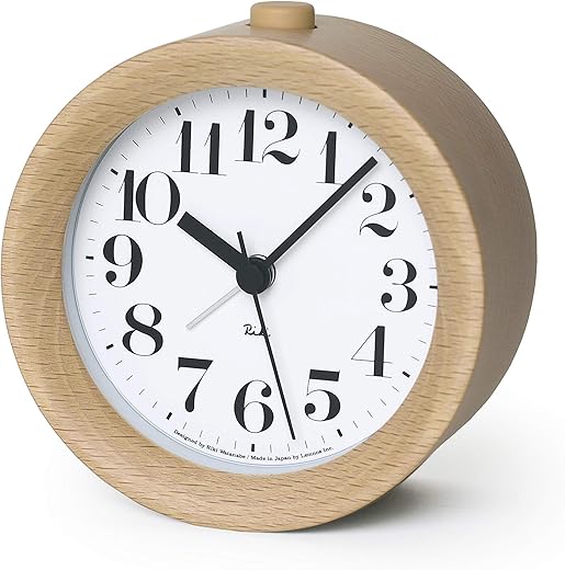 Lemnos WR09-15NT Lemnos Alarm Clock Analog Liki Alarm Clock Natural Color Wood Wood Watch Riki Alarm Clock Natural