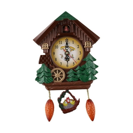 Lierteer Wall Clock Chalet Tabletop Wall Sound Cuckoo Clock Tree House Clock Office Decor