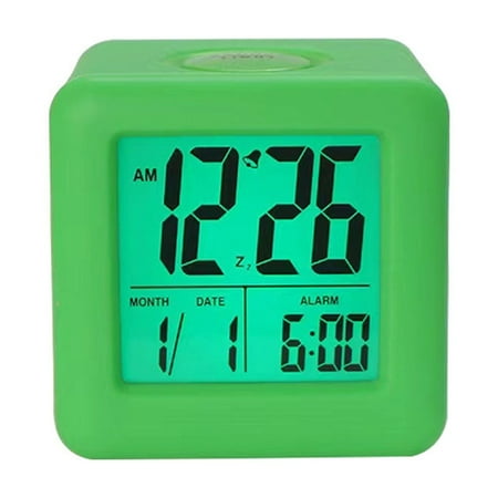 LIJCC Silicone Clock Silicone Clock LCD Digital Clock Anti Slip Student Small Alarm Clock with Night Light Small Square Clock Large Digital Seat Clock