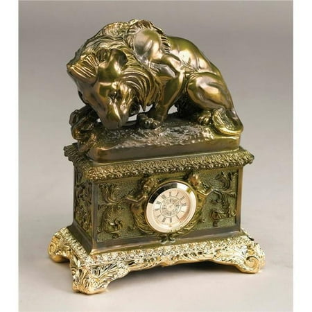 Lion & Snack Clock, Bronze