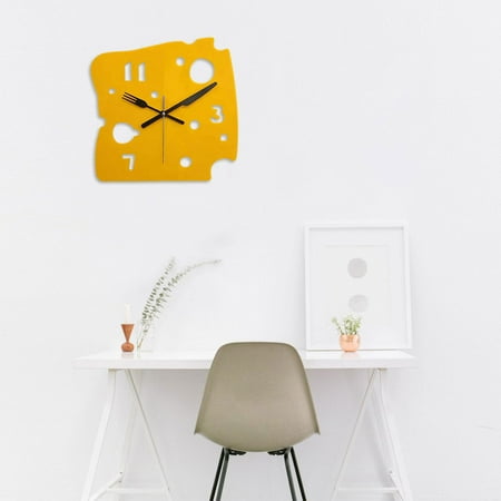 LOVIVER Desk Clock 27cmx27cm Decorative Hanging Clock for Living Room Cafe Farmhouse Yellow