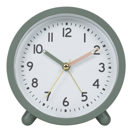 MainStays Green Mini Analog Alarm Clock