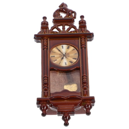 Mini House Pendulum Clock Vintage Style Pendulum Clock Simulation Pendulum Clock Model Ornament