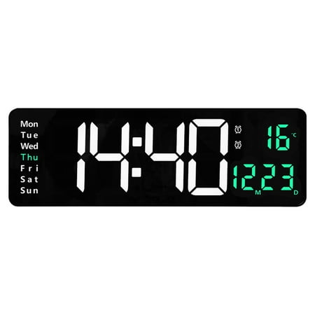 NANDIYNZHI Large Led Digital Wall Clock Temperature Date Day Display Usb Remote Control Acrylic 17.32*5.43*1.77 Inch (Clearance)Clock