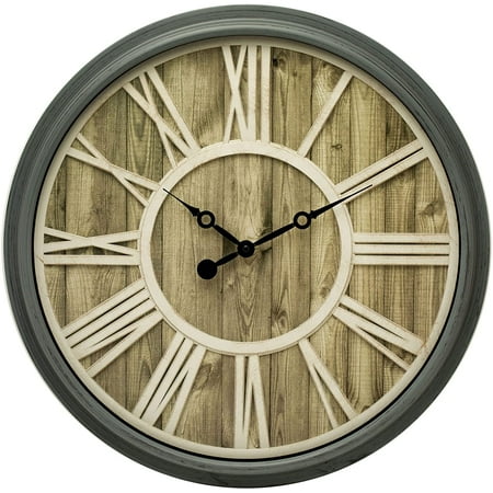 Pacific Bay Mannheim 20 Brown Analog Wall Clock - Rustic