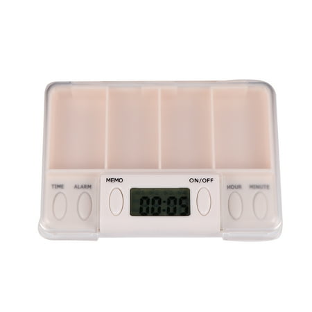 Portable Medicine Case Alarm Pill Reminder Alarm Clock Taking Medicine Reminder Portable Automatic White