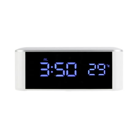 Precise 12/24 Hour Digital Alarm Clock - Temperature Display, Large Screen, Smart LED Clock - Bedside Alarm Clock for Home