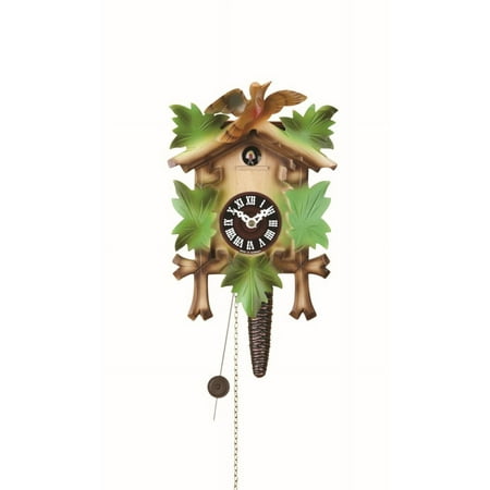 Quarter call cuckoo clock with 1-day movement Five leaves, bird TU 619 bunt