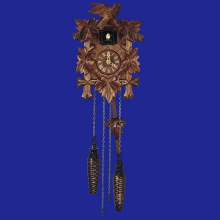 Quartz Black Forest Cuckoo Clock with Plastic Weights by Schneider - 7.1 Inches Wide