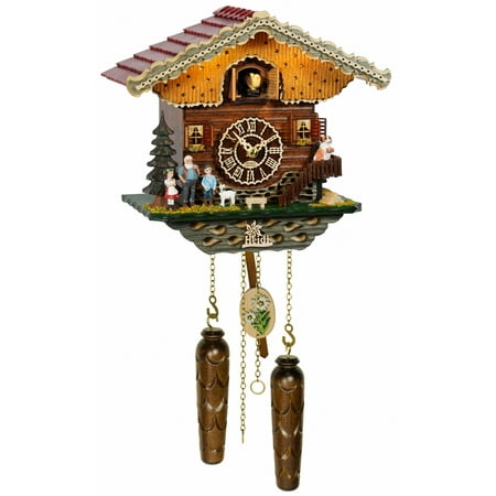 Quartz Cuckoo Clock Heidi house, handpainted with music and light