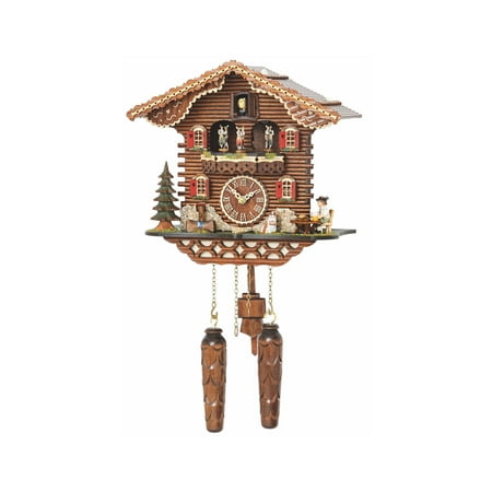 Quartz Cuckoo Clock Swiss house with music, turning dancers TU 4209 QMT HZZG