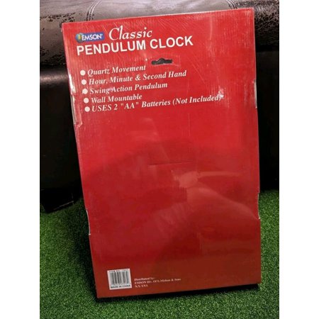 Regulator Classic Pendulum Clock Wall Mount Swing Action Quartz 5-7/8 x 9-3/4