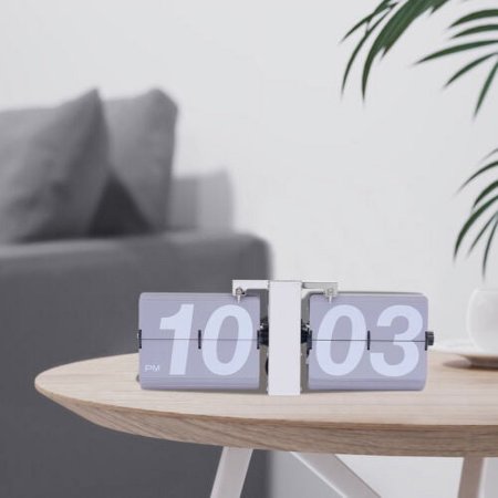 Retro Electrical Digital Flip Clock Gray Flipping Out Wall &Tabletop Flip Clock