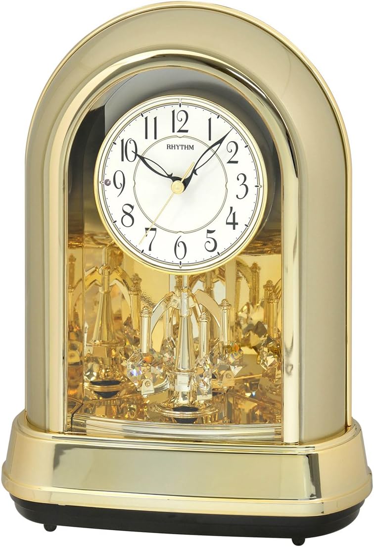 Rhythm Clocks "Crystal Dulcet II" Musical Motion Mantel Clock, Champagne