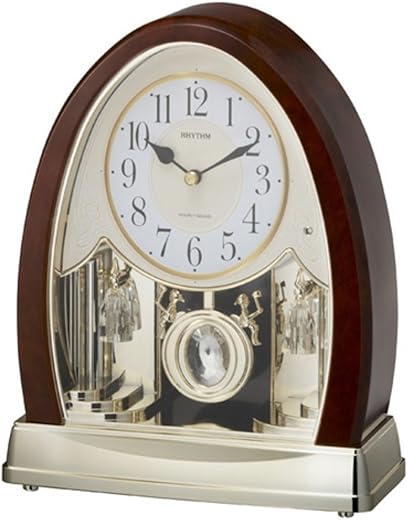 Rhythm Clocks Joyful Crystal Bells Musical Motion Mantel Clock