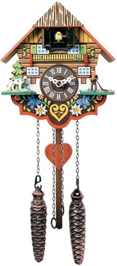 River City Clocks Musical Multi-Colored Quartz Cuckoo Clock - 8 Inches Tall - Model # M8-08PQ