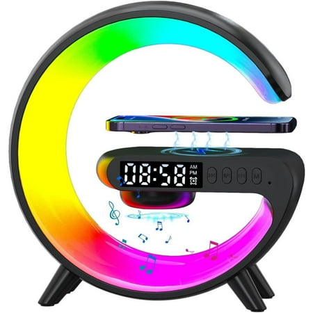 RVASTEIZO Wireless Charger Lamp Bluetooth Speaker Music Clock Alarm Key And APP Control