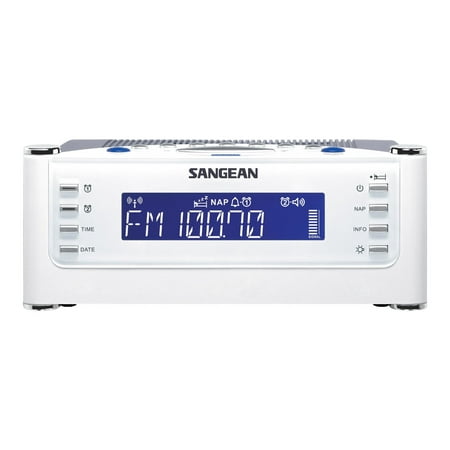 Sangean All in One Weather Atomic AM/FM Dual Alarm Clock Radio with Large Easy to Read Backlit LCD Display