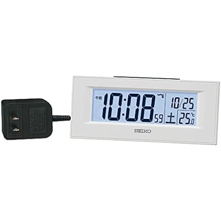 Seiko Clock Table Clock Alarm Clock Radio White Digital LED Backlight 64 x 154 x 39mm DL218W