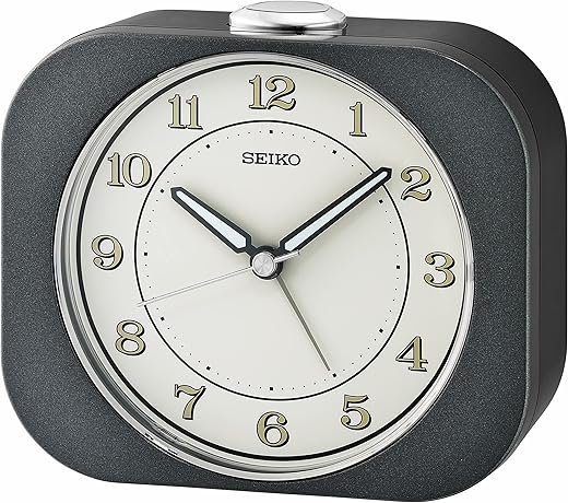 Seiko Kyoda Alarm Clock, Metallic Black