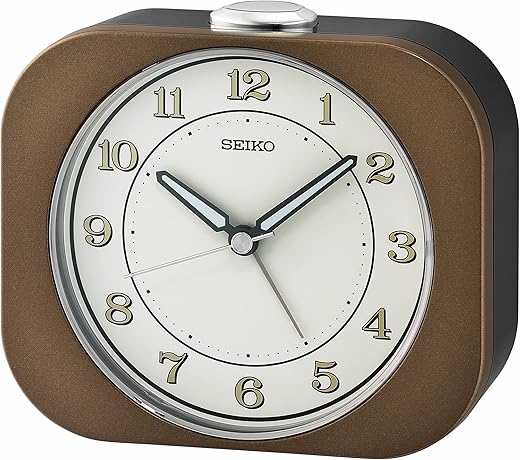 Seiko Kyoda Alarm Clock, Metallic Brown