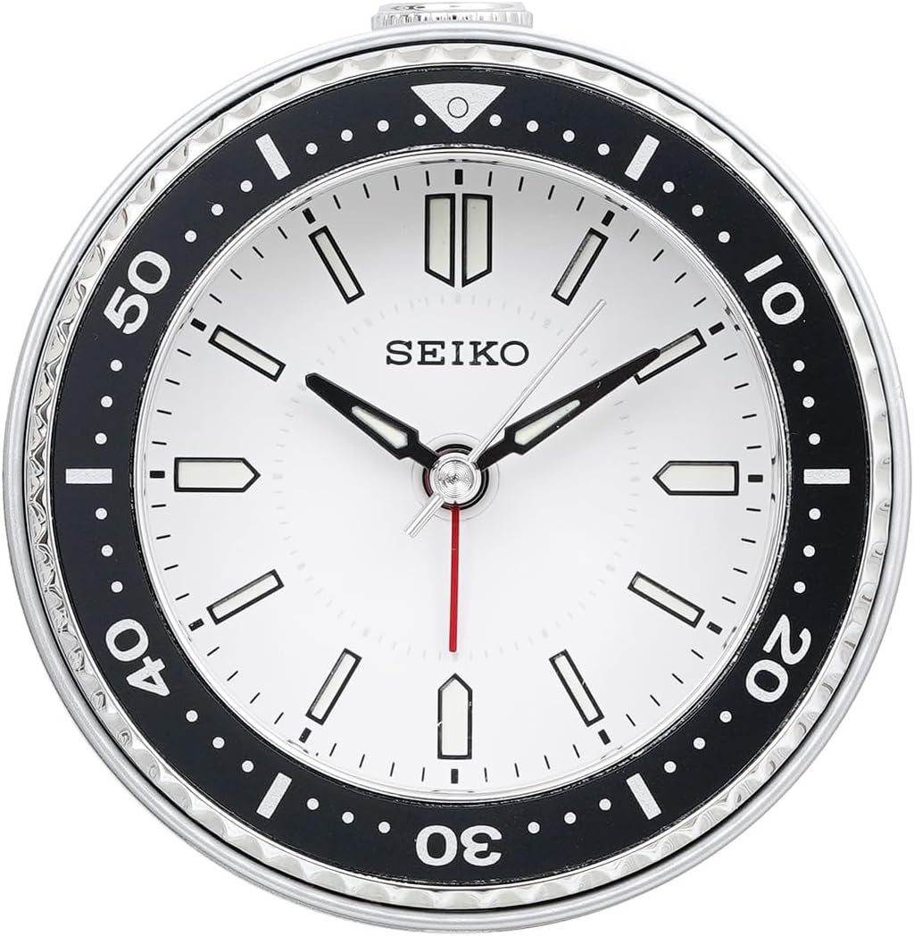 Seiko Mai Bedroom Alarm Clock, Silver