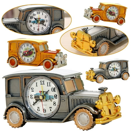 SHELLTON Retro Luxury Style Classic Car Model Alarm Clock, Beautifully Designed Car Model is Specially Designed for Car Lovers, Children, Gold