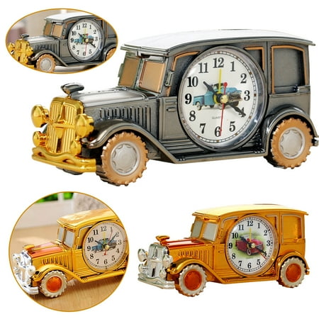 SHELLTON Retro Luxury Style Classic Car Model Alarm Clock, Beautifully Designed Car Model is Specially Designed for Car Lovers, Children, Gold