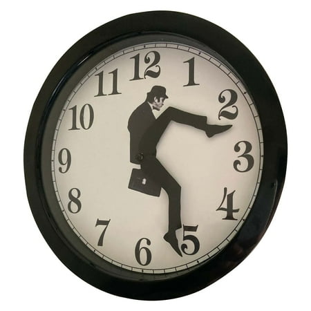 Silly Walk Wall Clock - Creative Wall Clock Artwork Sweep Seconds Silent Black