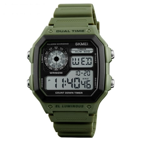 SKMEI Wrist Watch for Men, Digital Sports Waterproof Watch with Dual Time Chronograph Countdown Alarm Backlight