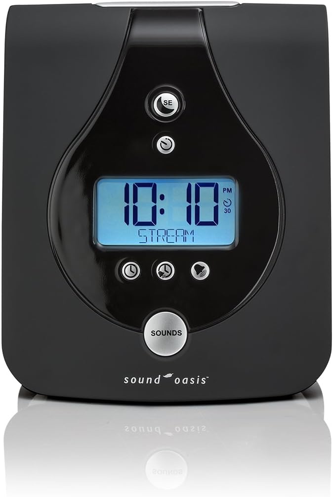 Sound Oasis Tinnitus Sound Therapy System, 24 Dr. Developed Sounds, Manage Tinnitus, Sleep Enhancement Lulls You to Sleep, Ear Ringing & Noise Relief, Privacy, Alarm w/Chime, Auto-Off Sleep Timer