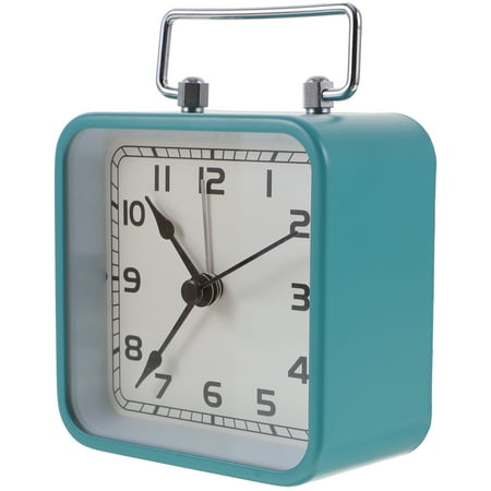 Stylish Alarm Clock Modern Style Square Small Kids Display Childrens Gifts Fashion Dining Table Boy Travel Metal Quartz