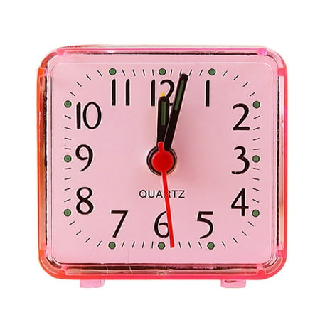 Sunggoko Travel Alarm Clock Small Foldable Small Clock Square Small Bed Compact Travel Quartz Beep Alarm Clock Cute Portable