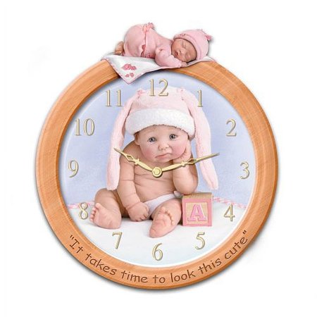 The Bradford Exchange It Takes Time To Look This Cute Baby Sculpted Wall Clock