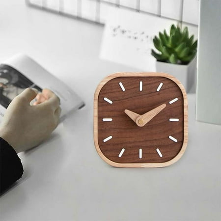 Tongina Wooden Table Clock Wall Hanging Clock Silent Decorative Desk Clock Desktop Clock for Mantels Fireplace Living Room Home Decor