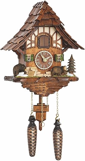 Trenkle Quartz Cuckoo Clock Black Forest House with Music TU 4201 QM