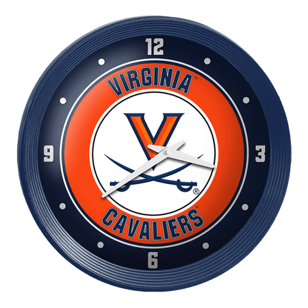 Virginia Cavaliers: Ribbed Frame Wall Clock