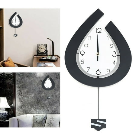 Wall Clock Swing Silent Mordern Swing Pendulum Hanging Clocks Home Decor Sticker Modern Iron Wall Clock teardrop-shaped design Clock Silent Clock Home Decor Modern Wall Clock Teardrop-shaped 3D