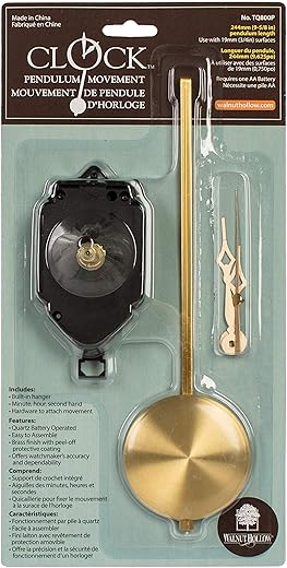 Walnut Hollow Pendulum Clock Movement for 3/4-inch Surfaces, Large , Gold