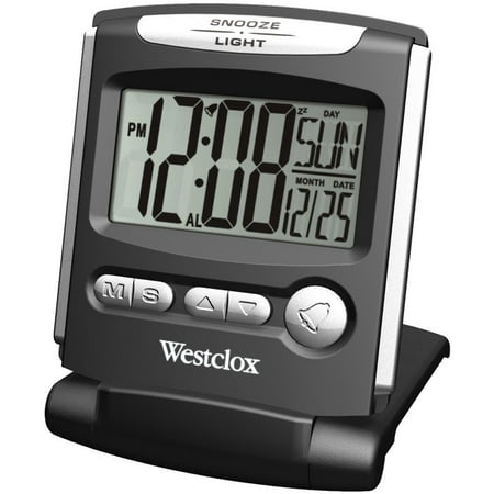 Westclox 72028 Folding Travel Alarm Clock, Grey, Each