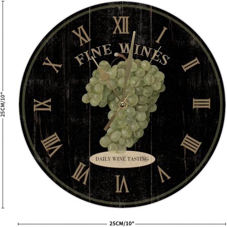 Wine Tasting Fine Wines Wall Clock Retro French Gourmet Numeral Clocks 10In