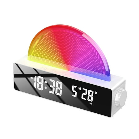 Xipoxipdo Alarm Clock Bedside Powered With Led Night Light Wake Up Sunrise Electric Silent Non Ticking Digital Alarm Clocks For Heavy Sleepers Snooze With Large Display Temperature