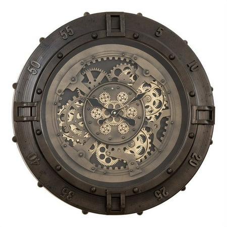 Yosemite Home Decor Urban Loft Metal Gear Wall Clock in Brown