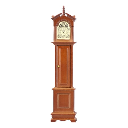 1/12 Dollhouse Miniature Grandfather Clock Wooden Mini Model Furniture Accessory