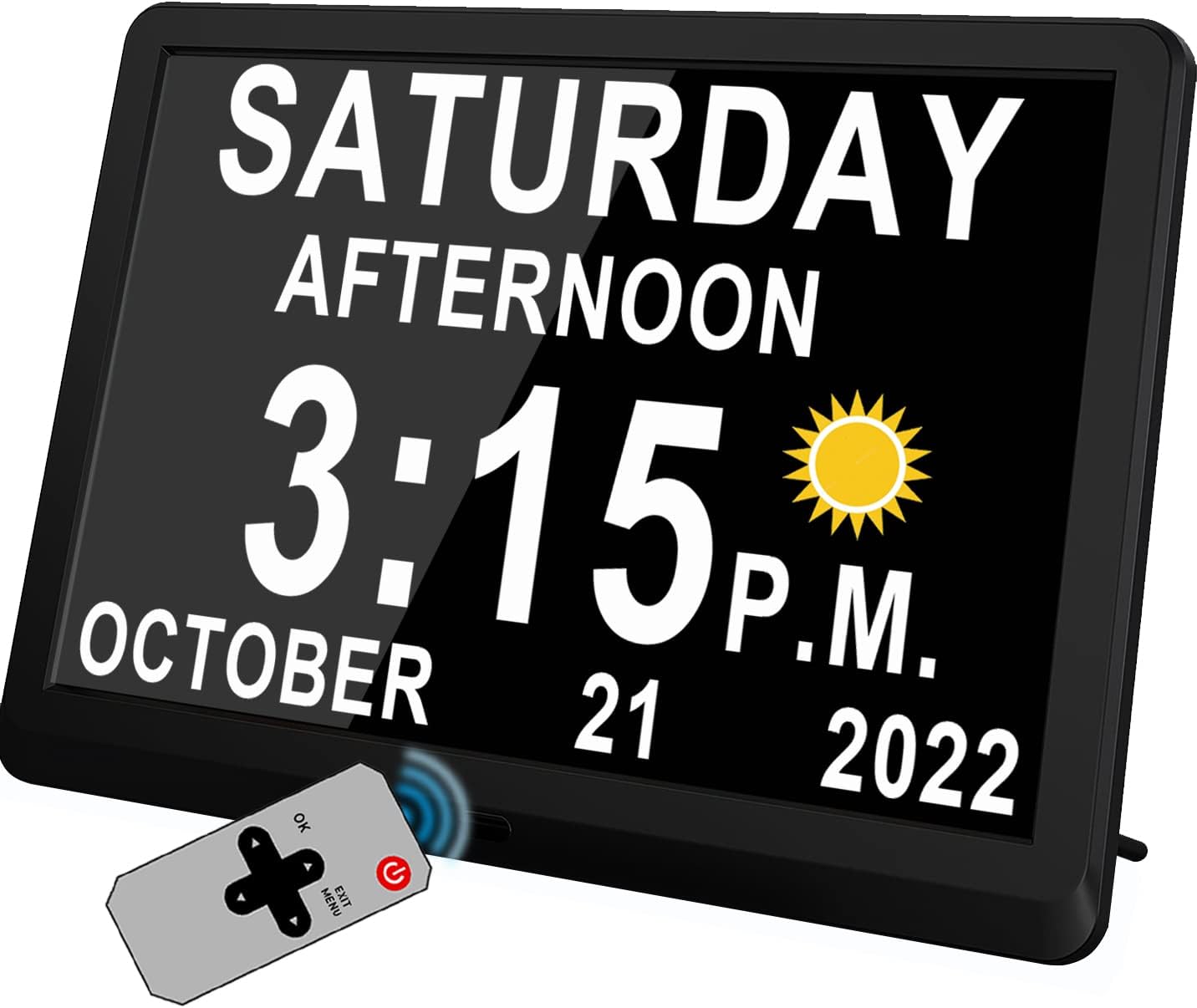 11.5 Inch Extra Large Digital Clock with 19 Alarms, Auto DST & Dimming Clock for Wall and Table, Calendar Clock for Dementia Seniors, Custom Reminders &Task Alert -Perfect Organizer for Home &School