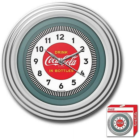 11.75 Coca-Cola Clock with Chrome Finish, 1930's Style